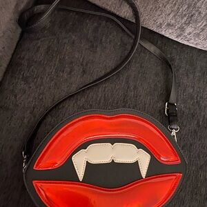Vampire Lips Crossbody Bag - Red and Black